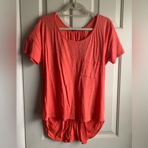 Anthropologie Amadi NWT pocket tee top twist back size M coral